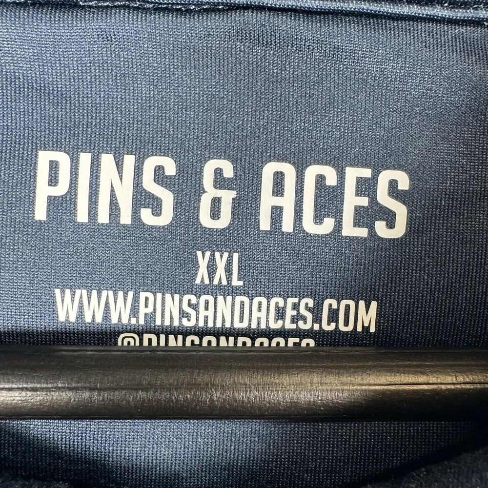 Pins and Aces Jacket Men XXL Teal Stripe 1/4 Zip Long Sleeve Golf Pullover Shirt